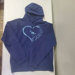 Port and Company Blue Heart With Horse And Horseshoe Graphic Hoodie